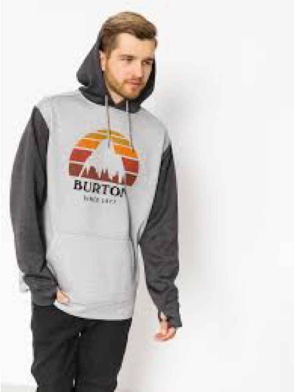 Burton Men's Sz Large Underhill Mountain Gray Pullover Hoodie‎